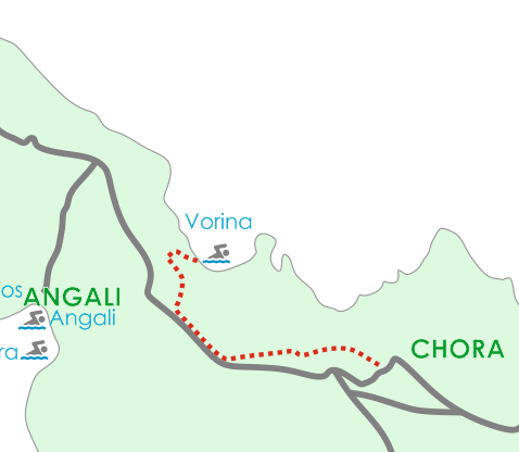 Extract from the map of Folegandros - Vorina area